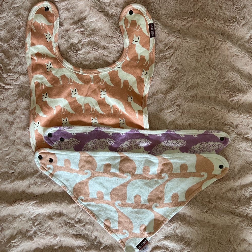 Milkbarn 3 Piece Bandana Bib Set.